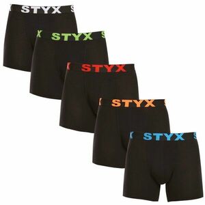 Styx 5PACK pánské boxerky long sportovní guma černé (5U9602) M obraz