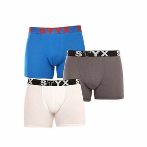 Styx 3PACK pánské boxerky long sportovní guma vícebarevné (3U10137) L obraz