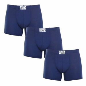 Styx 3PACK pánské boxerky long klasická guma tmavě modré (3F0968) XL obraz