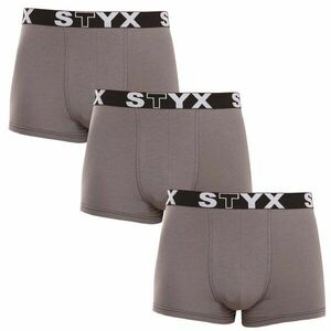 Styx 3PACK pánské boxerky sportovní guma nadrozměr tmavě šedé (R10636363) 3XL obraz