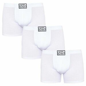 Styx 3PACK pánské boxerky long klasická guma bílé (3F1061) L obraz