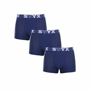 Styx 3PACK pánské boxerky sportovní guma tmavě modré (3G968) M obraz