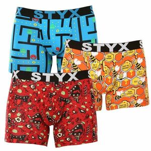 Styx 3PACK pánské boxerky long art sportovní guma vícebarevné (3U12914) XL obraz