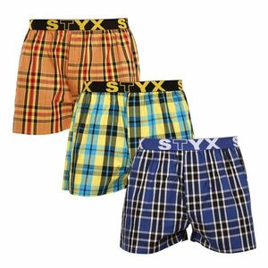 Styx 3PACK pánské trenky sportovní guma vícebarevné (3B092140) XL obraz