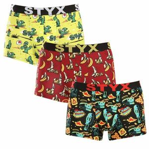 Styx 3PACK pánské boxerky art sportovní guma vícebarevné (3G13198) XL obraz