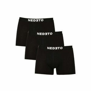 Nedeto 3PACK pánské boxerky černé (3NDTB001-brand) XXL obraz