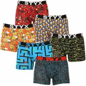 Styx 6PACK pánské boxerky long art sportovní guma vícebarevné (6U12697124) XL obraz