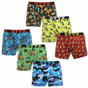 Styx 6PACK pánské boxerky long art sportovní guma vícebarevné (6UN13198780) XL obraz