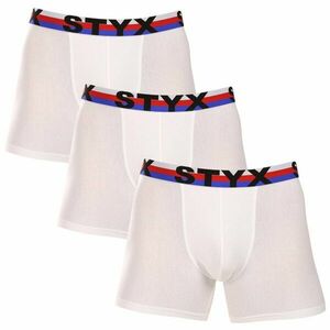 Styx 3PACK pánské boxerky long sportovní guma bílé trikolóra (3U2061) XL obraz