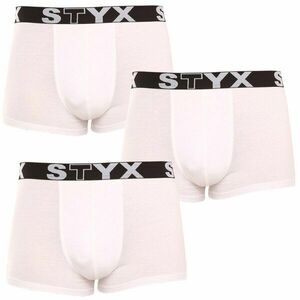 Styx 3PACK pánské boxerky sportovní guma bílé (3G1061) L obraz