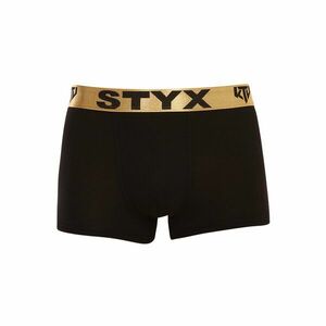 Styx Pánské boxerky / KTV sportovní guma černé - zlatá guma (GTZ960) XXL obraz