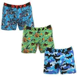 Styx 3PACK pánské boxerky long art sportovní guma vícebarevné (3UN15780) XL obraz