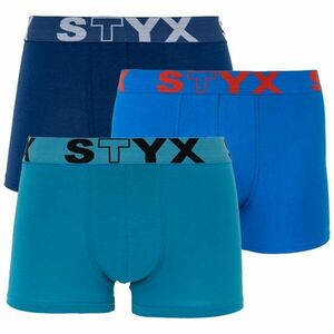 Styx 3PACK pánské boxerky sportovní guma modré (G9676869) XXL obraz