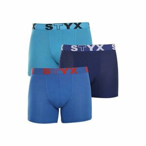 Styx 3PACK pánské boxerky long sportovní guma modré (U9676869) M obraz