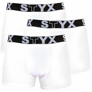 Styx 3PACK pánské boxerky sportovní guma nadrozměr bílé (R10616161) 3XL obraz