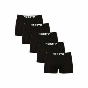 Nedeto 5PACK pánské boxerky černé (5NDTB001-brand) 5XL obraz