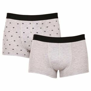 Molvy 2PACK pánské boxerky šedé (MP-1071-BEU) XXL obraz