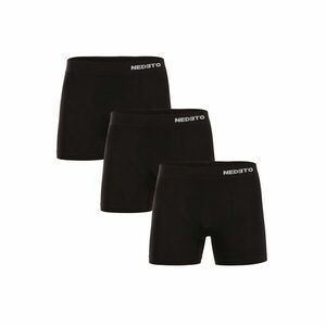 Nedeto 3PACK pánské boxerky bezešvé bambusové černé (3NDTB001S) L obraz