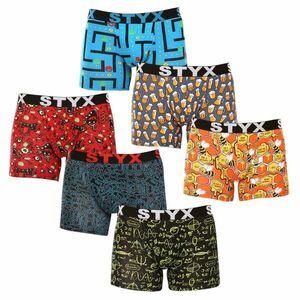 Styx 6PACK pánské boxerky long art sportovní guma vícebarevné (6U12697124/2) XL obraz