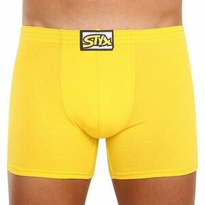 Styx Pánské boxerky long klasická guma žluté (F1068) XXL obraz