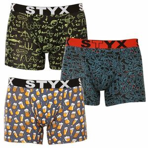 Styx 3PACK pánské boxerky long art sportovní guma vícebarevné (3U12672) L obraz