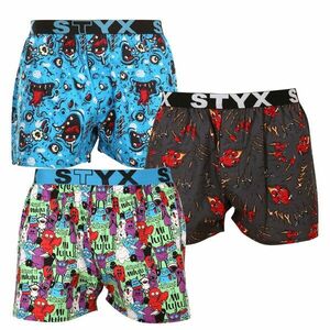 Styx 3PACK pánské trenky art sportovní guma vícebarevné (3B14125) M obraz