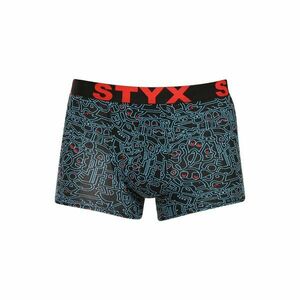 Styx Pánské boxerky art sportovní guma doodle (G1256/2) XL obraz