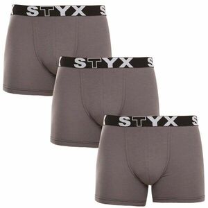Styx 3PACK pánské boxerky long sportovní guma tmavě šedé (3U1063) L obraz