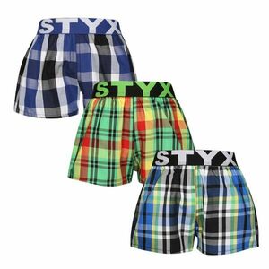 Styx 3PACK dětské trenky sportovní guma vícebarevné (3BJ11789) 6-8 let obraz