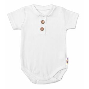 Baby Nellys Kojenecké žebrované body s knoflíčky kr. rukáv, Boy - bílé, vel. 86 obraz