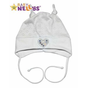 Baby Nellys Bavlněná čepička Srdíčko ® - bílé obraz