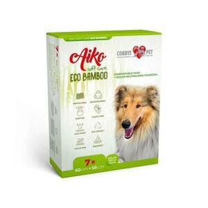 Aiko Soft Care Eco Bamboo 60x58cm 7ks kompostovatelné pleny pro psy s dřevěným uh obraz