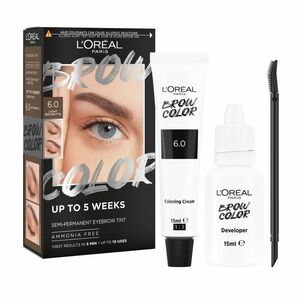 Loréal Paris Brow Color Semi-Permanent 6.0 Light Brunette barva na obočí 1 sada obraz