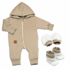 Baby Nellys 3D sada Nature, overal, botky, rukavičky - taupe, vel. 74 obraz