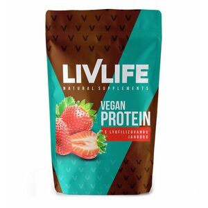 Livlife Vegan Protein s lyofilizovanou jahodou 490 g obraz