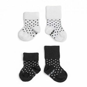 KipKep dětské ponožky Stay-on-Socks 0-6m 2páry Black&White Dots obraz