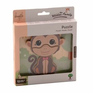 Jouéco the Wildies Family dřevěné mini puzzle Monkey 12m+ obraz