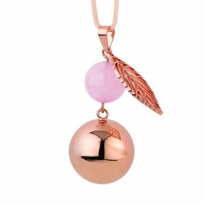 Bola těhotenská rolnička FANTASY Rose gold pearl leaf obraz