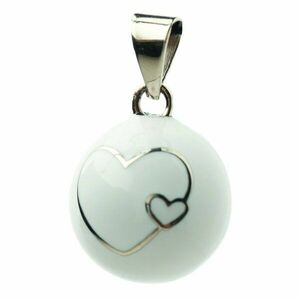 Bola těhotenská rolnička ESSENTIALS White 2 hearts obraz