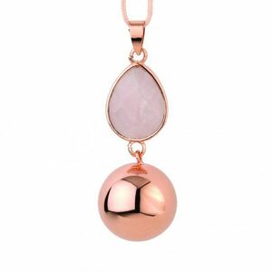 Bola těhotenská rolnička FANTASY Rose gold faceted pink drop obraz