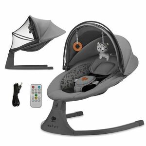 Kinderkraft Lehátko houpací s melodií 2v1 Lumi, do 9 kg, Premium Dark grey obraz