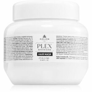 Kallos Plex Hair Mask regenerační maska pro poškozené, chemicky ošetřené vlasy 275 ml obraz