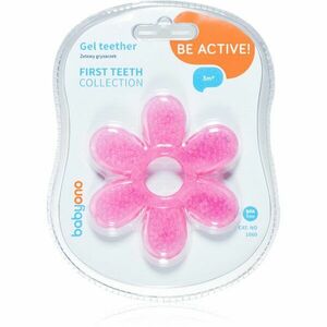 BabyOno Be Active Gel Teether kousátko Flower Pink 1 ks obraz