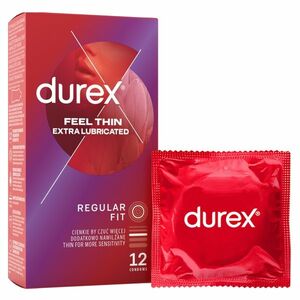 DUREX Feel thin extra lubricated 12 kusů obraz