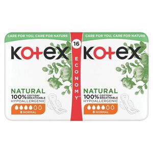 KOTEX Natural Dámské hygienické vložky Normal 16 kusů obraz