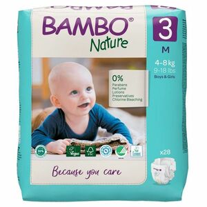 BAMBO Nature 3 Dětské plenkové kalhotky 4-8 kg 28 ks obraz