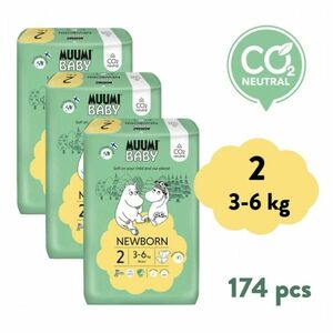 MUUMI BABY 2 Mini 3–6 kg měsíční balení eko plen 174 ks obraz