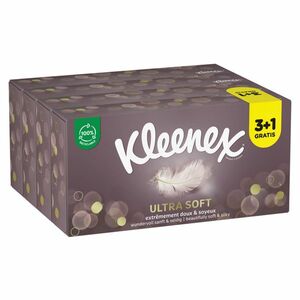 KLEENEX Papírové kapesníky 3-vrstvé Ultra Soft Box 4 x 64 kusů obraz