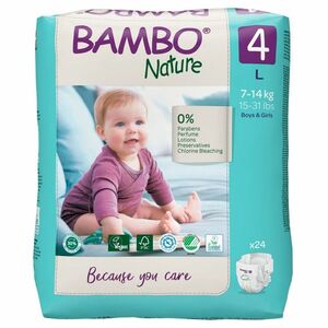 BAMBO Nature 4 Dětské plenkové kalhotky 7-14 kg 24 ks obraz