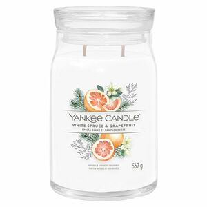 YANKEE CANDLE Signature Vonná svíčka velká 2 knoty White Spruce & Grapefruit 567 g obraz